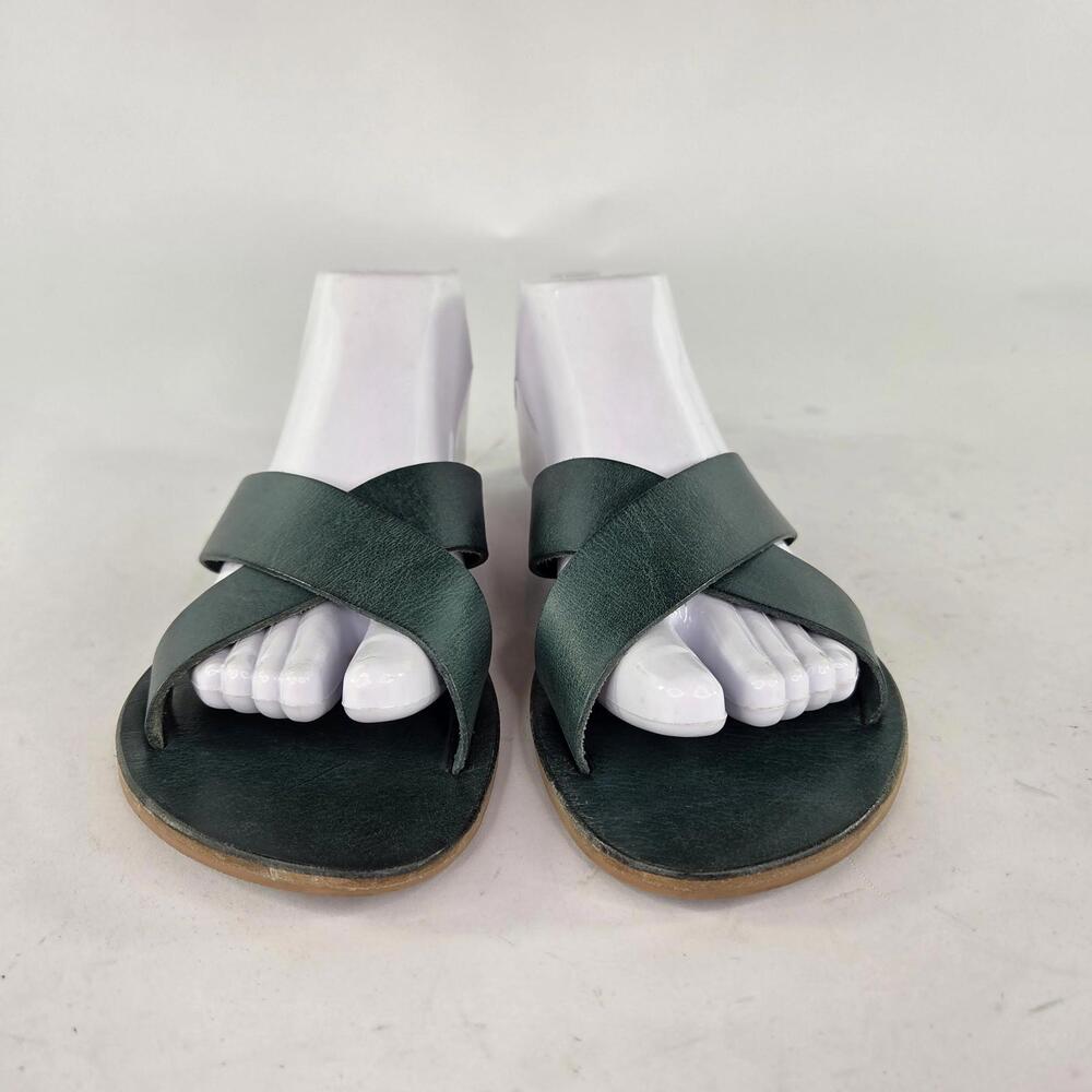 Matisse Topa Women's Dark Green Leather Shoes US 8 M Criss Cross FLat Sandal - Picture 2 of 10